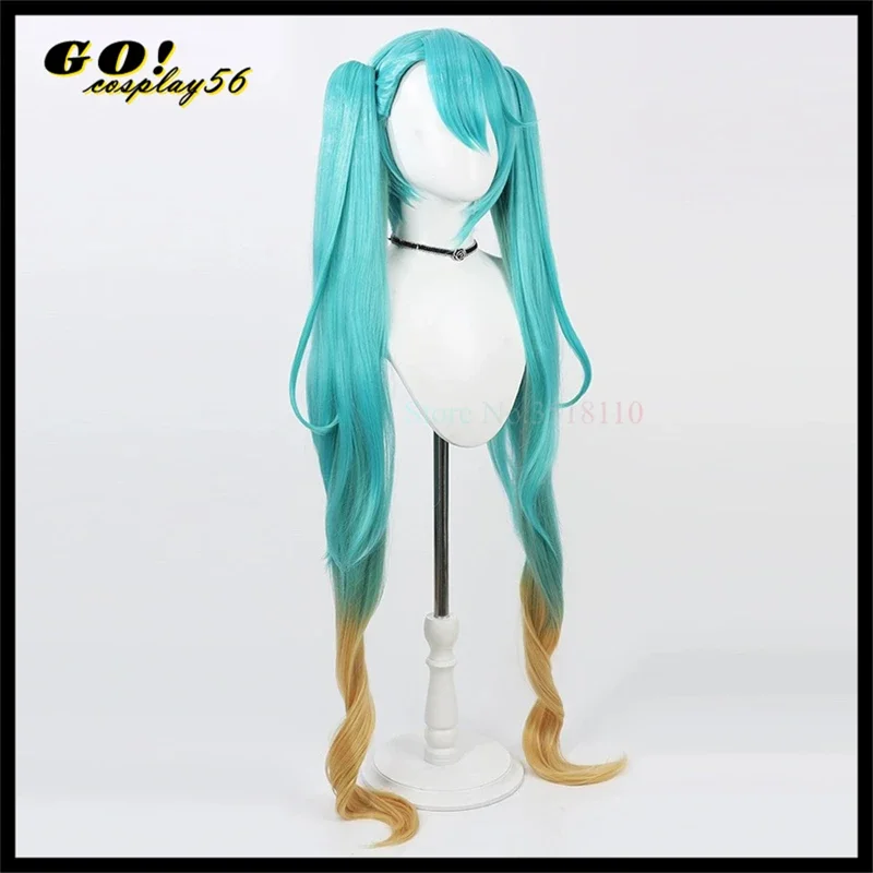 2024 Волшебный парик для косплея Мику длинные хвостики 120 см золотистые смешанные