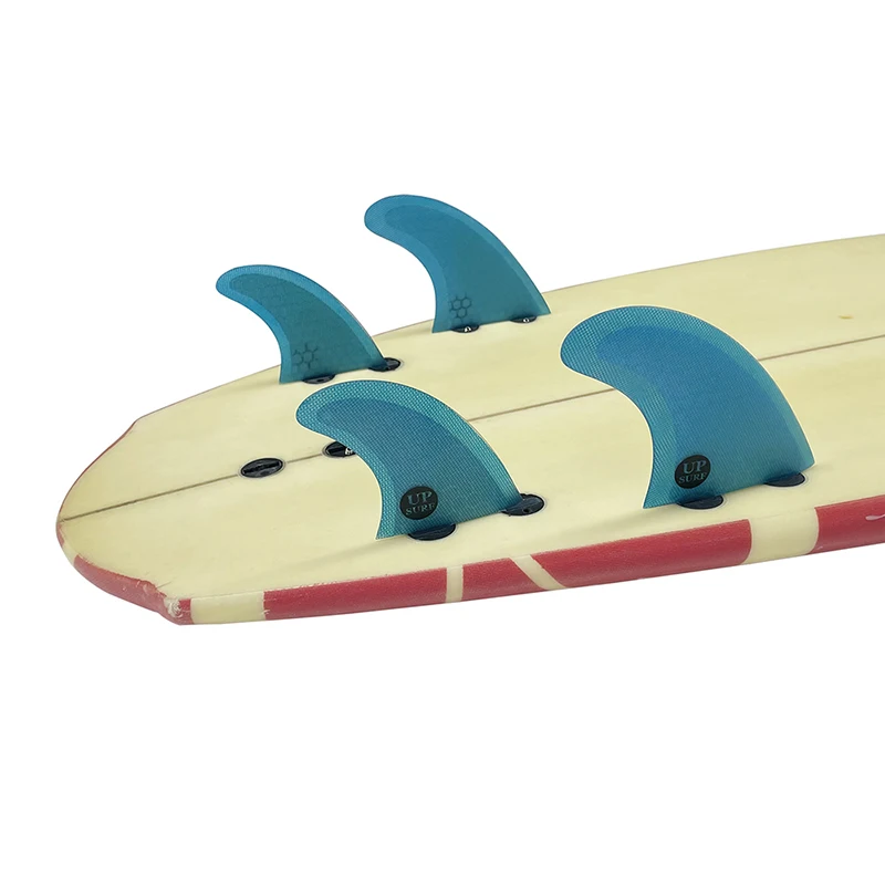 Фото Комплект из 4 плавников UPSURF M+GL Quad Fins FCS Double Tabs Honeycomb для серфборда, аксессуары для серфинга