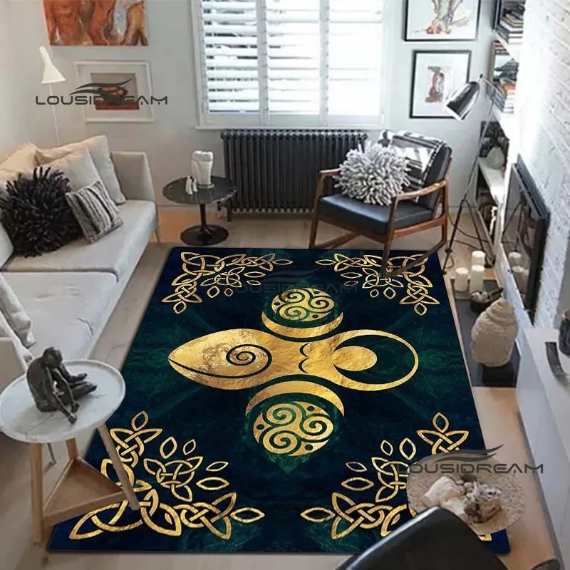

Triple Moon Goddess Rug and Carpet 3D Printing Hecate witch Home Decoration Living Room Bedroom Entrance Large Area Soft Carpet