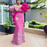 elegant applique beaded sequin ruffle evening dress mermaid ball dress wedding party banquet dress plus size custom