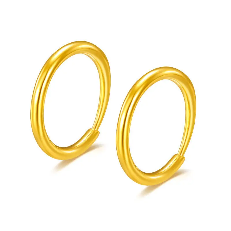 

Серьги-кольца женские из желтого золота 999 пробы, 24 к, 1,1 г
