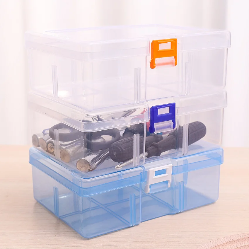 

PP Plastic Boxes Clear Rectangular Organizer Case Hardware Tools Jewelry Container Packaging Transparent Rings Beads Storage Box