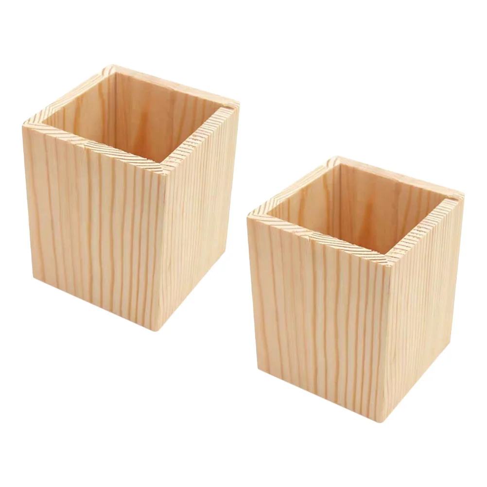 

Pine Pen Holder Stationery Organizers Wood Brush Pot Holders Succulent Gel Container Makeup Storage Tools Fountain Pens