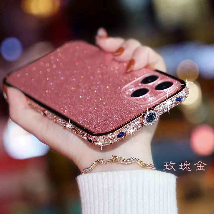 Bling Rhinestone Glitter Crystal Dimond Bumper Case For Iphone 13 12 11 Pro Xs Max Case Metal Cover For Iphone 7 8 Plus X Xr Se