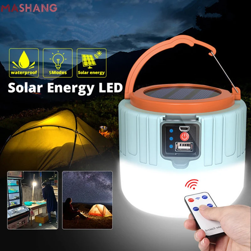 

1000 Watts Solar Emergency Charging Camp Lamp Outdoor Led Camping Light Usb Rechargeable Bulb Portable Lantern for Hiking BBQ