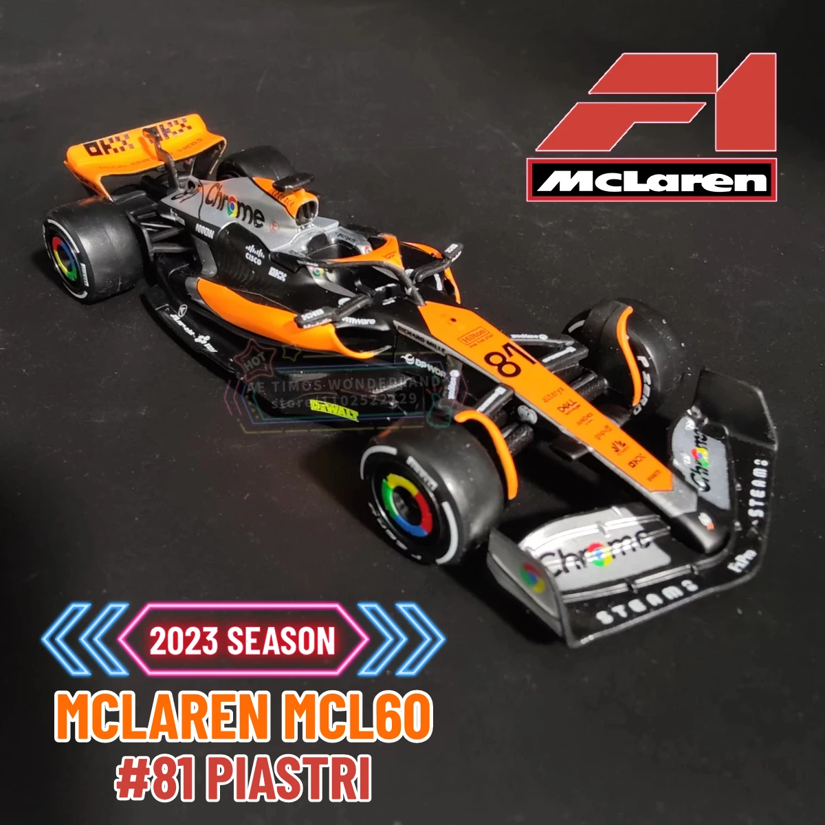 Mclaren MCL60 Bburago Масштаб 1:43 Литая Под Давлением Модель Автомобиля 2023 F1 Формула 1