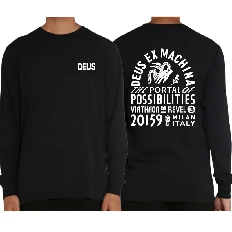 Новинка 2024 года DEUS EX MACHINA модная мужская футболка в стиле Харадзюку с длинным