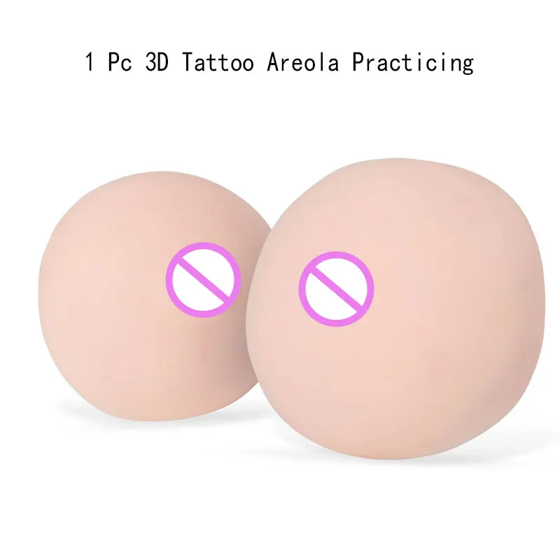 

Learners 1 PC 3D Tattoo Areola Practicing Skin Silicone Fake Breasts With Tips Chest Pleural Mould For Permanent Makeup Tool