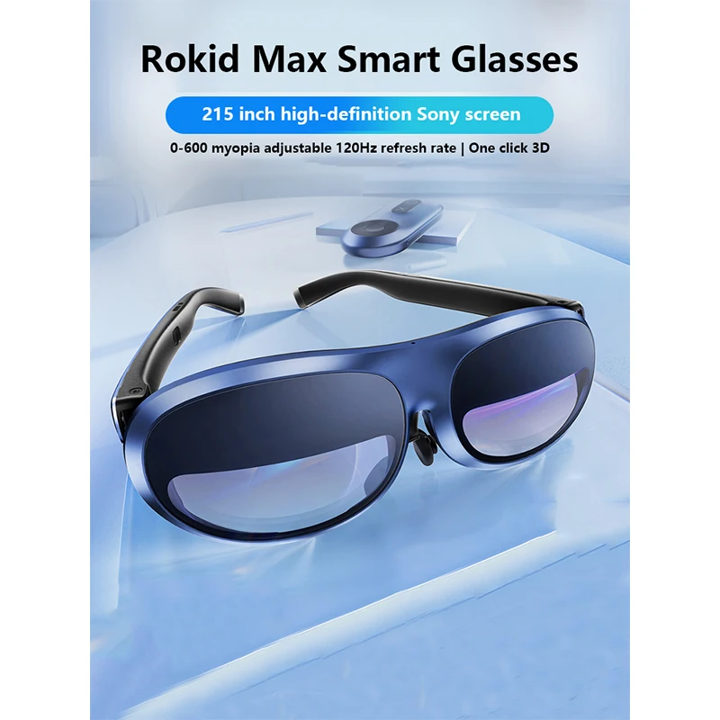 

Rokid Max AR 3D Smart Glasses Micro OLED 215 Max screen 50 FoV Viewing For Phones/Switch/PS5/Xbox/PC VR All-in-One