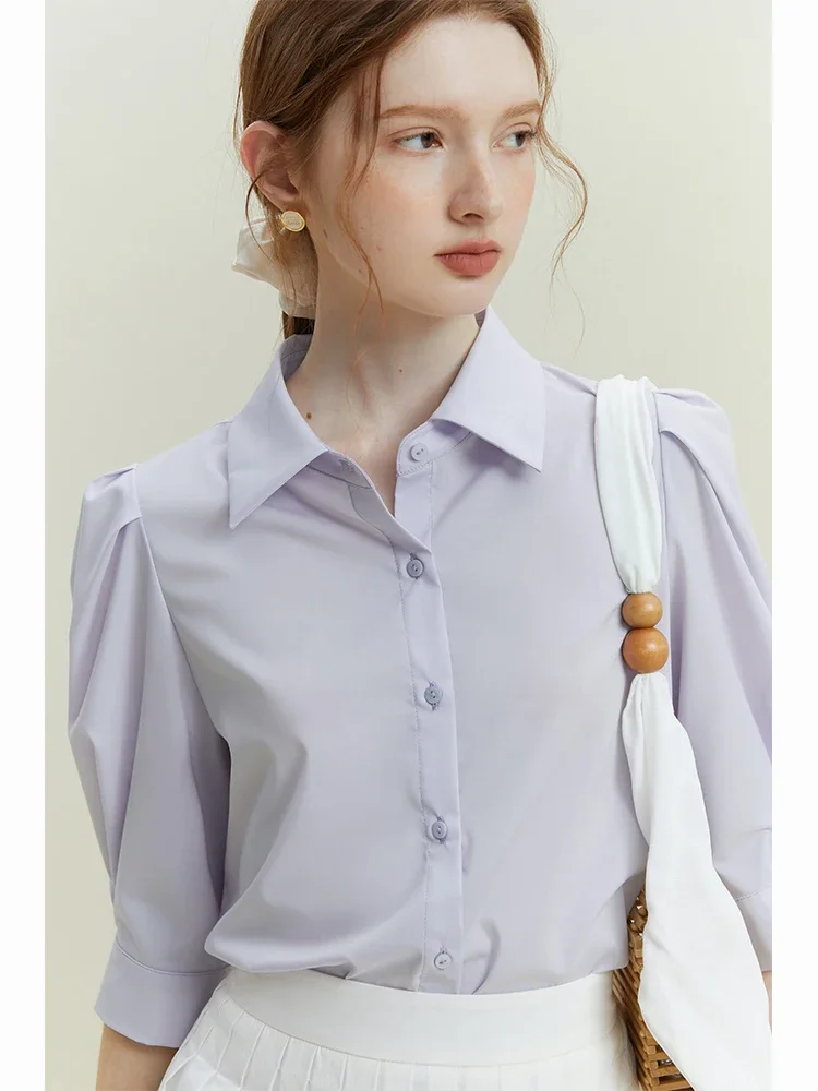 Блузка женская двухцветная с лацканами во французском стиле