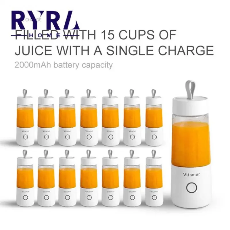 

Portable Fruit Juicer USB Rechargeable Smoothie Blender Machine Mini Fruit Juicing Mixer Cup Bottle Kitchen Tool