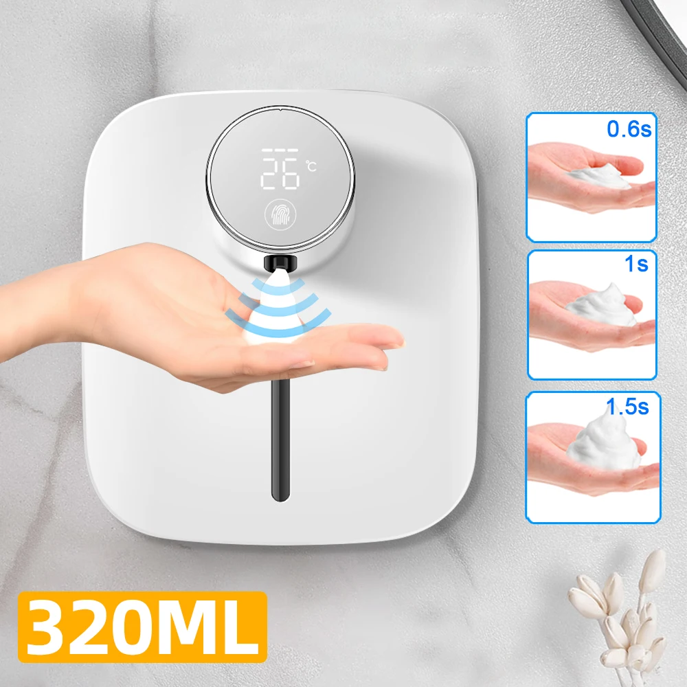 

Bathroom Automatic Liquid Soap Dispenser Wall Infrared Sensor Rechargeable Digital Display Soap Foam Dispenser Hand Sanitizer