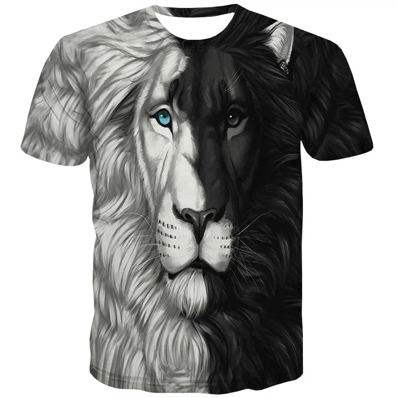 

Fierce Lion 3D T Shirt For Men Summer Trend Cool Streetwear Printed Tee Shirt Oversize Short Sleeve Kids Tops Women Clothes