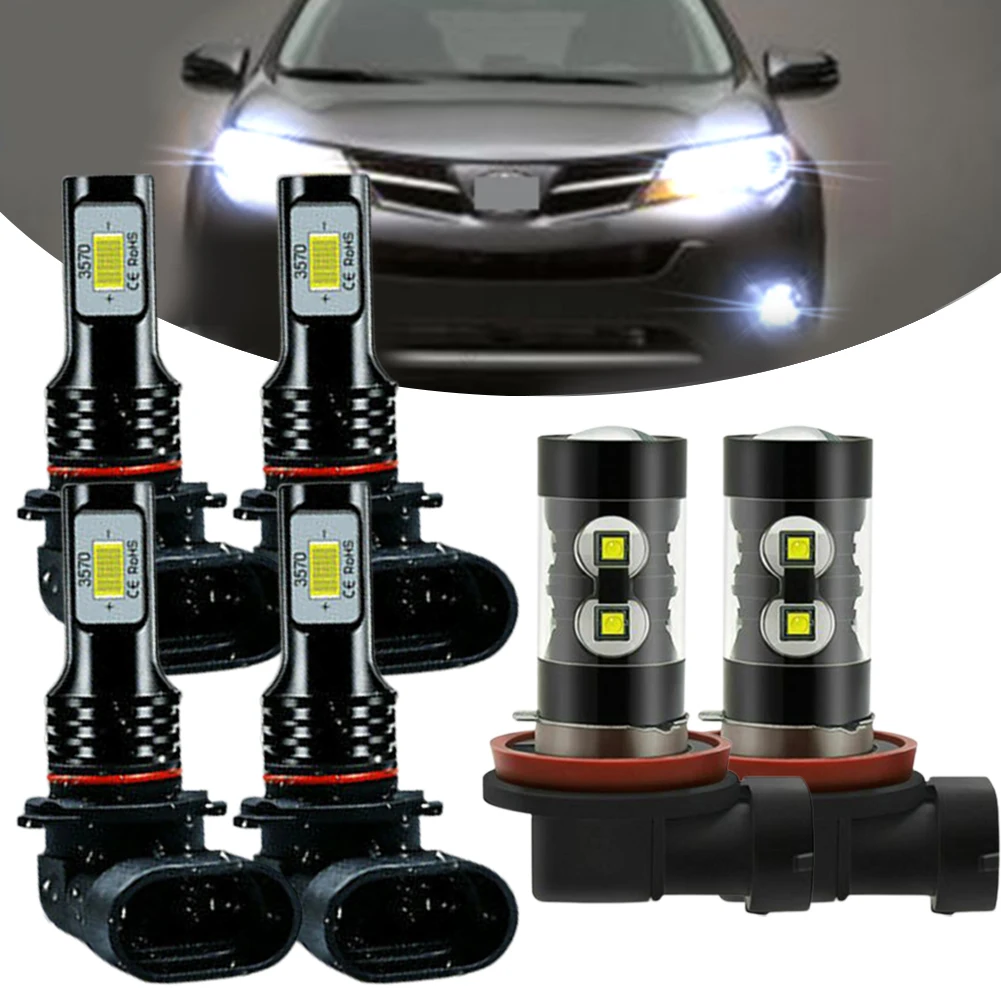 

Для Toyota RAV4 2013 2014 2015 светодиодный ные фары Противотуманные фары лампы COB чипы DC 9-32 В прожекторы ближнего и дальнего света белый 360 градусов