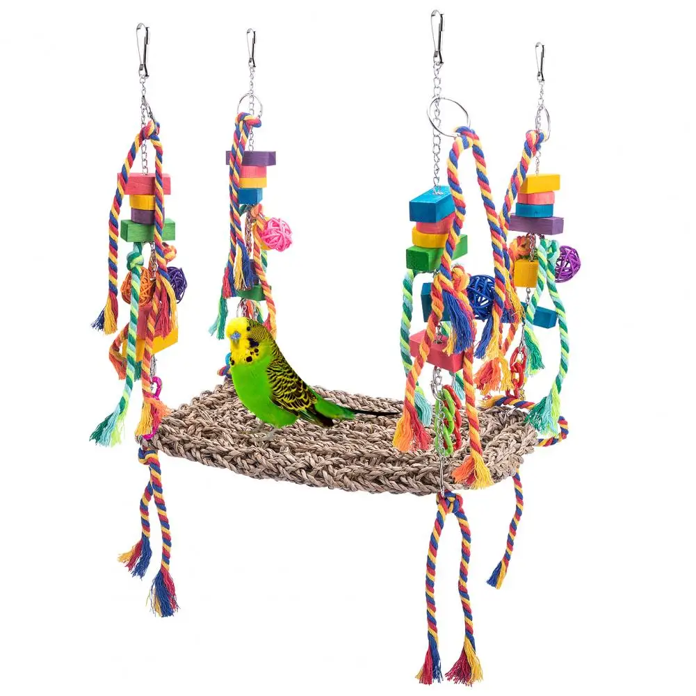 

Teeth-Grinding Eco-friendly Perch Stand Parrot Swing Toy Interactive Bird Stand Hammock Bite Resistant Pet Supplies