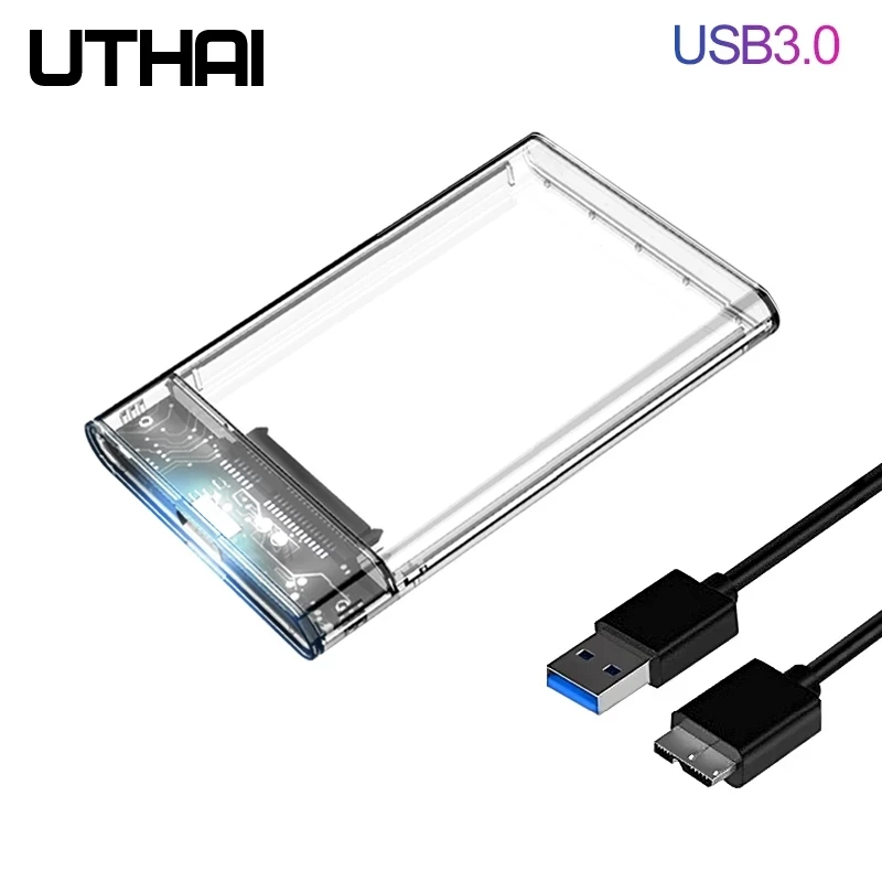 Фото UTHAI G06 USB3.0/2,0 Корпус для жесткого диска 2,5 дюймов последовательный порт SATA SSD жесткий диск чехол с портом 6 ТБ прозрачный мобильный внешний жес... №1