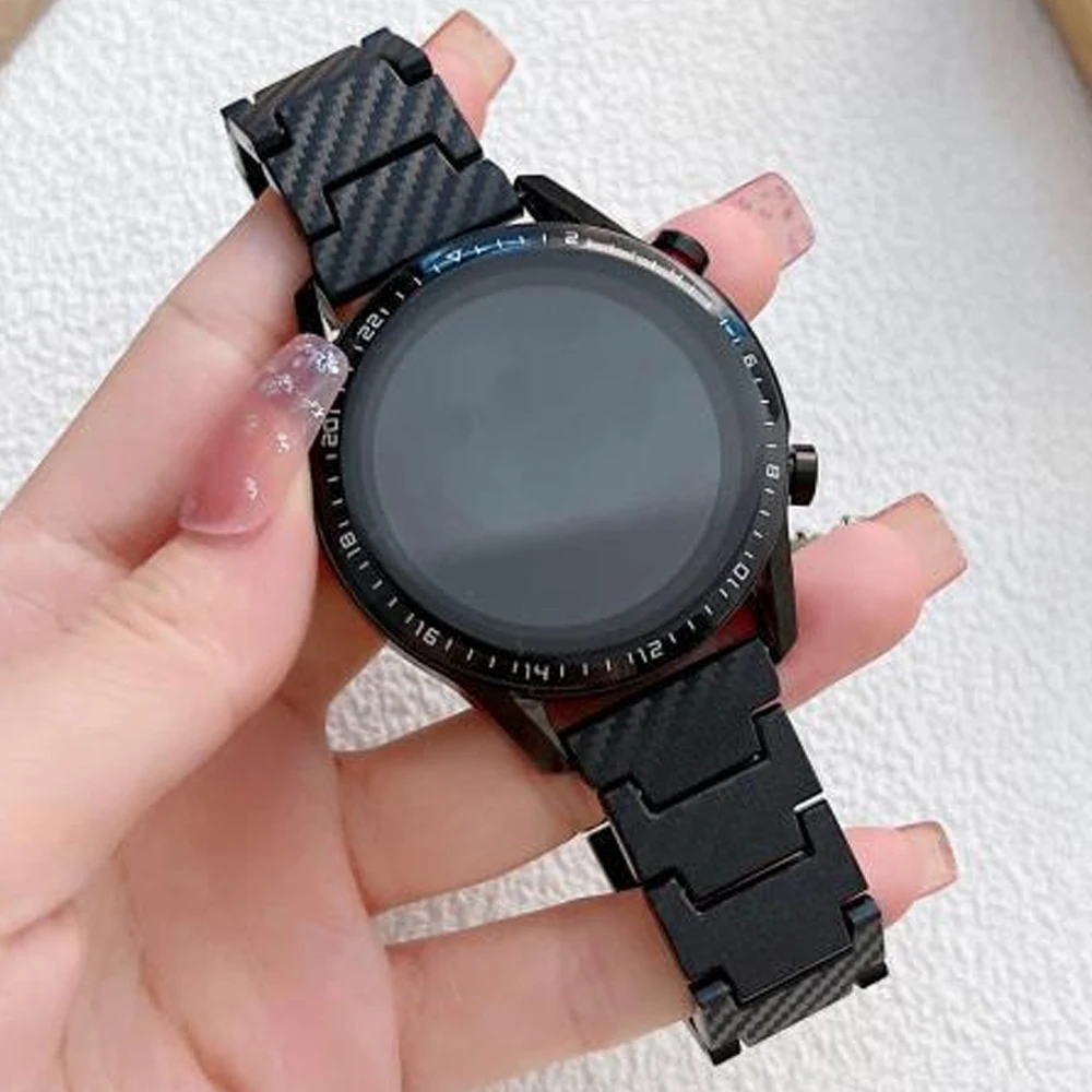 

Ремешок из углеродного волокна и смолы для Samsung Galaxy Watch 3/active2 Gear/amazfit GTR/GTS Huawei watch GT, браслет 20 мм/22 мм