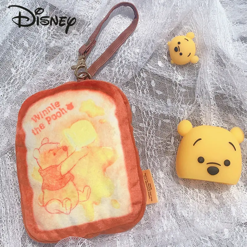 Disney's Winnie The Pooh New Plush Card Bag Cartoon Cute Plush Pendant Fashion ID Card Case High Quality Birthday Gift