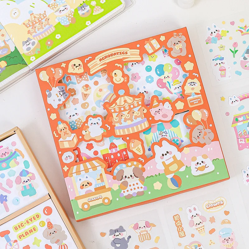 

100 Sheets Cute Cartoon Animal Stickers Scrapbook Journal Diary Planner Notebook Decorative Handmade Material Kid Child Gift