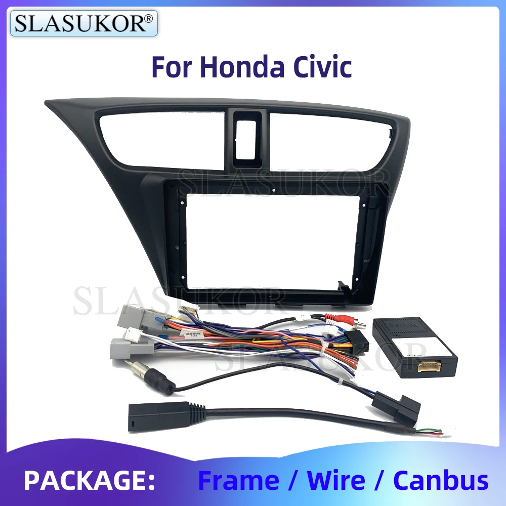 

9" Car Audio For HONDA CIVIC 2012 Fascia Car Radio Panel Dash Kit Install Facia Console Bezel Adapter Plate Trim Cover Frame