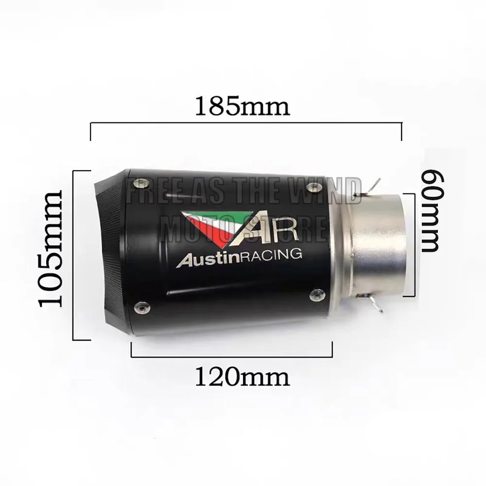 Универсальный 51 мм 60 AR мотоциклетный глушитель Escape для Kawasaki Yamaha Honda Ktm Bmw ETC