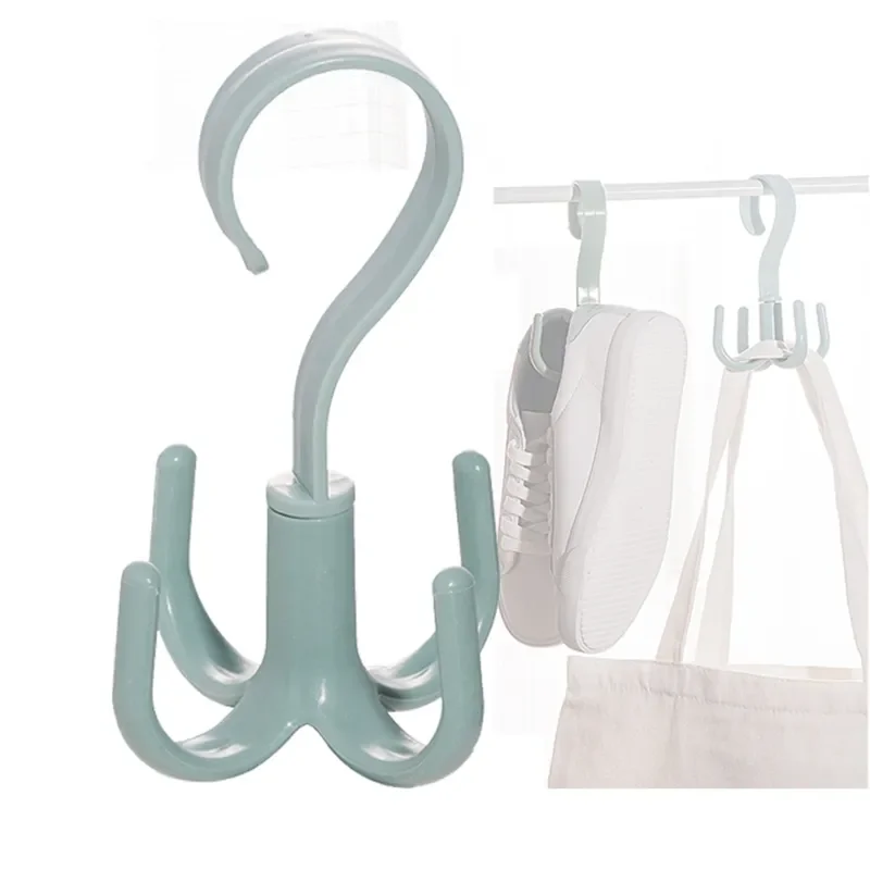 Degrees Rotate Four Claws Hooks Dry Wet Dual Use Towel Hanger Home Clothes Shoes Sundries Multi-Function Organizers
