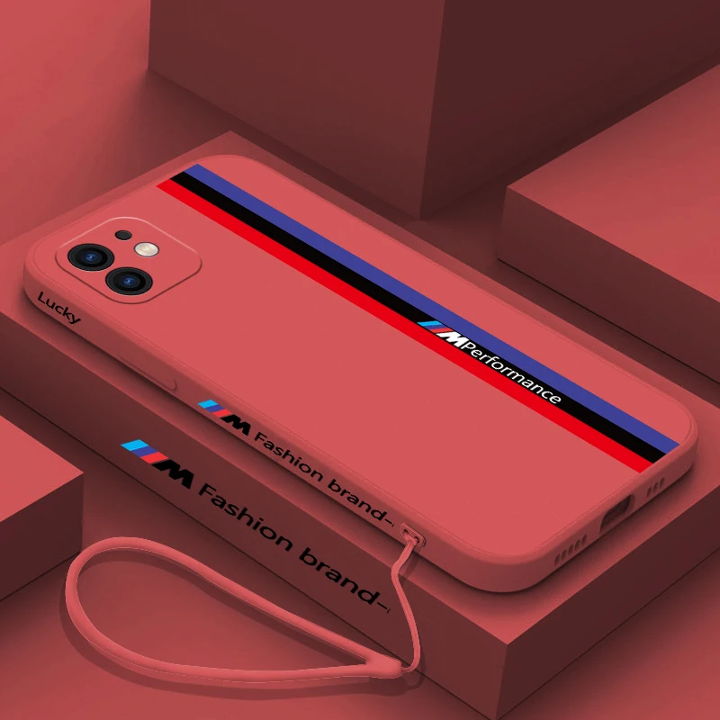 Fashion Phone Case For iPhone 14 13 12 11 Pro Max Mini X XR XS MAX SE20 8 7 Plus 6 6S Plus Liquid  Cover design-BMW Cases