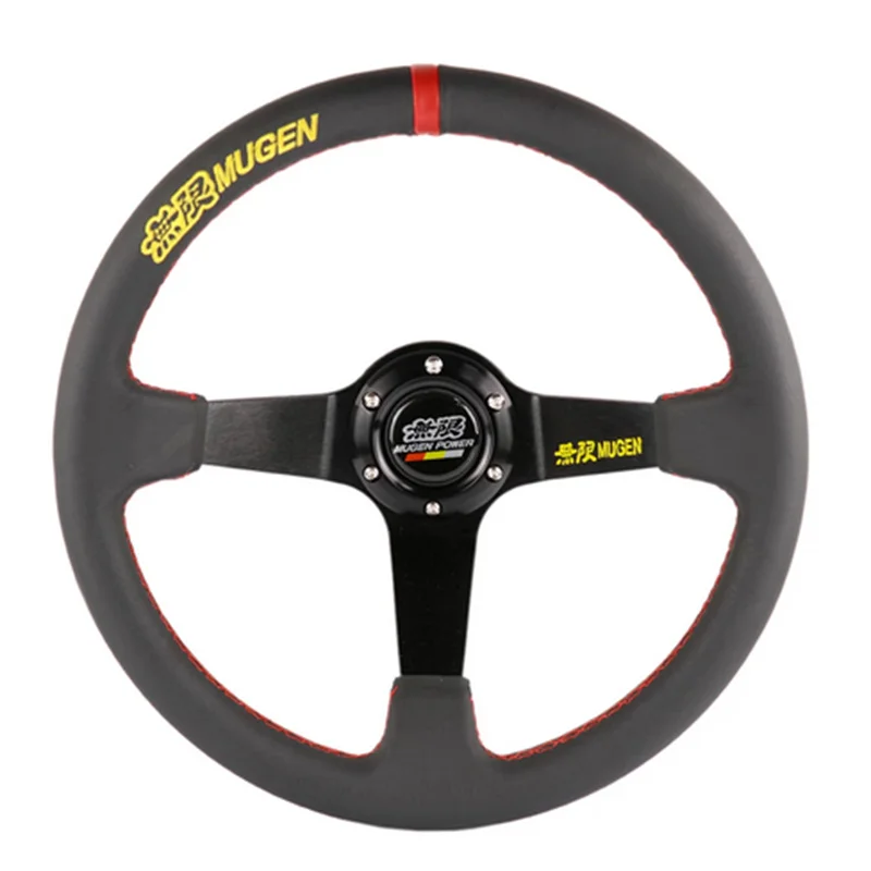

New 14inch MUGEN Leather Sport Steering Wheel For Honda Civic Racing Car