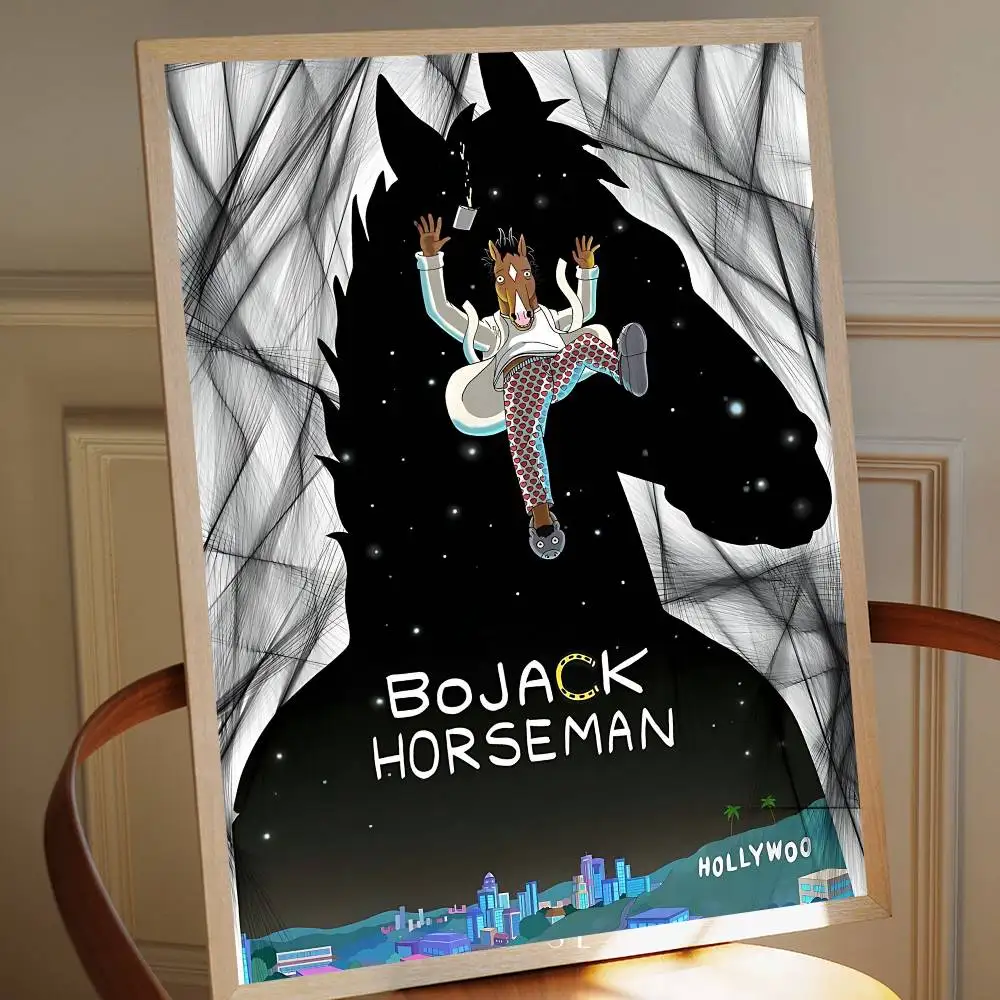 Фото Забавные винтажные постеры B-BoJack Horsemans, принты на белой бумаге, постеры, художественные работы, декор для комнаты в стиле кавайи №3