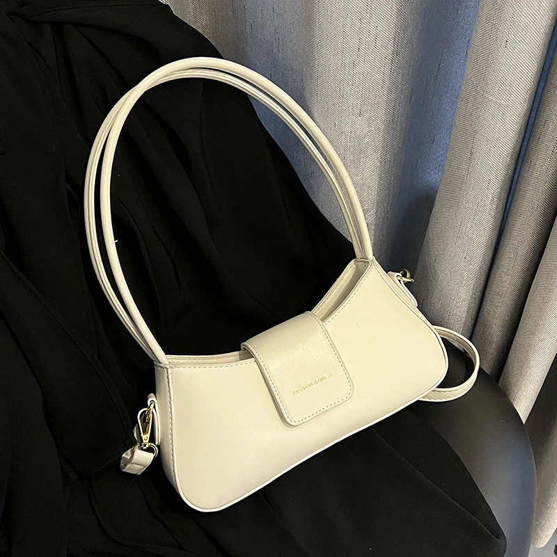 

2023 женская кожаная сумка на плечо, роскошная дизайнерская брендовая сумка, Дамская Повседневная Сумка-тоут с полумесяцем, модная сумка-мессенджер через плечо