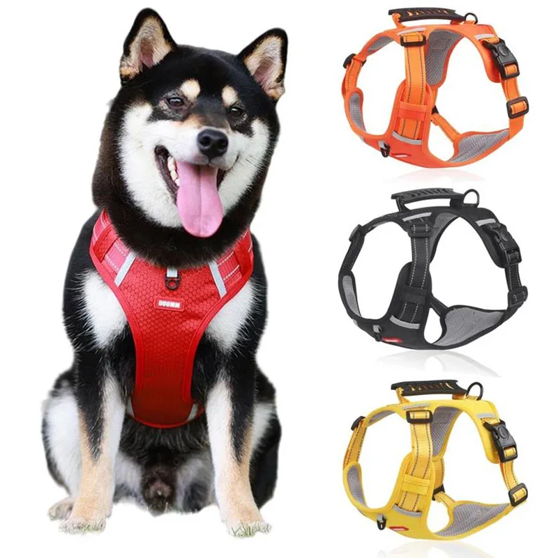 

Pull Large Dog Harness Adjustable Medium Dog Harnesses Reflective Summer Big Dogs Vest Husky Golden Retriever Pet Accessories