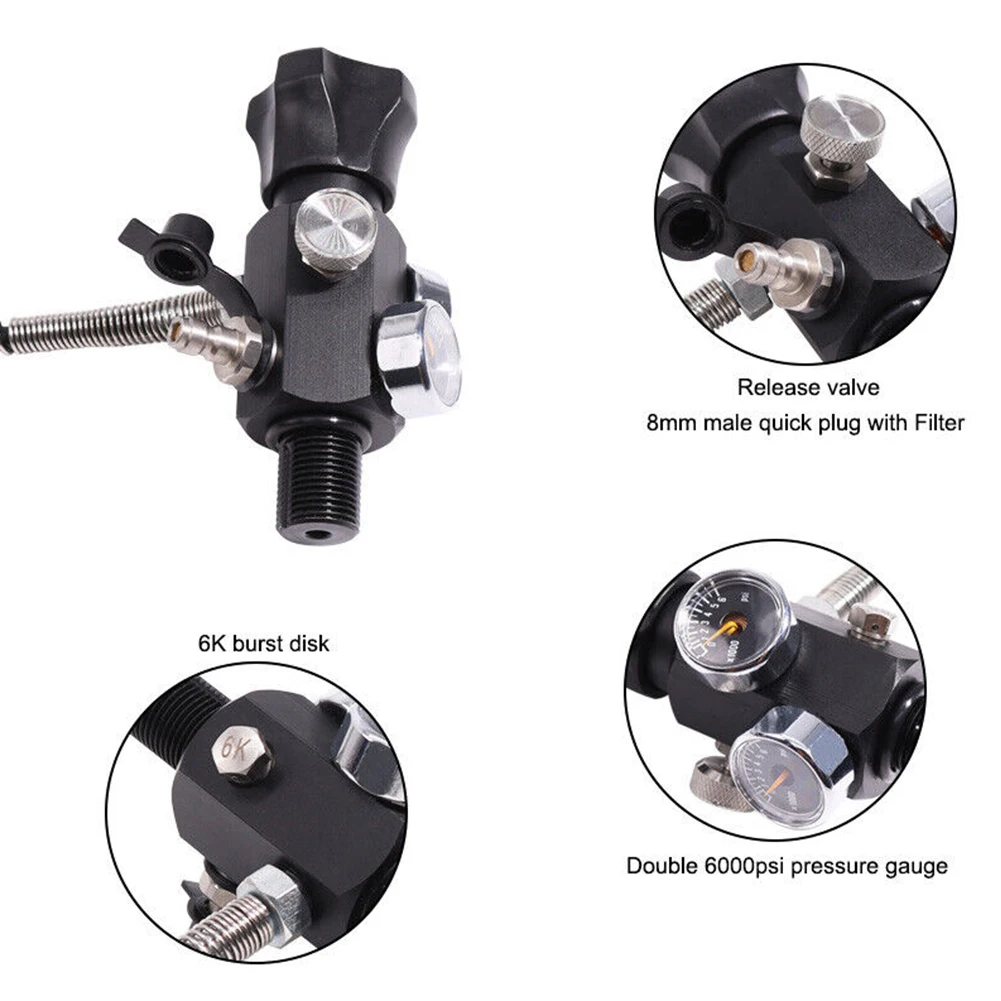 

Valve Charging Station 1 Piece Tank 1pcs 5/8-18UNF Reliable Spare Parts 6000psi Accessories Adapter Air Filling