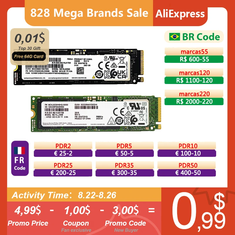 SAMSUNG SSD M2 Nvme 512 ГБ PM9A1 256 ГБ Внутренний твердотельный накопитель 1 ТБ hdd жесткий диск PM981A M.2 2280 2 ТБ PCIe для ноутбука - Апрельский топ товаров с Али