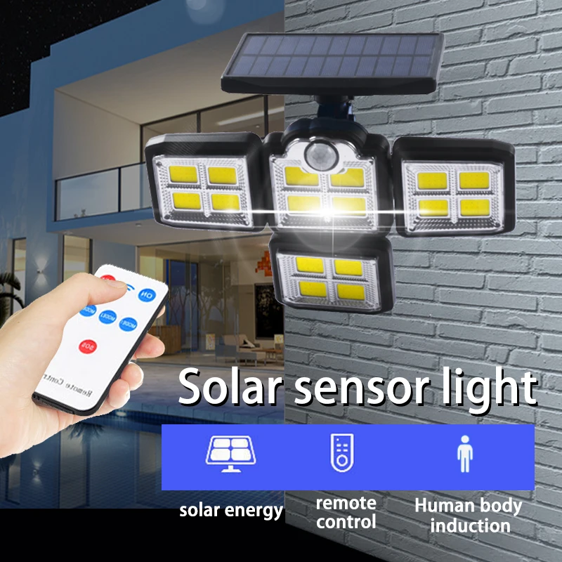 JUJINGYANG Solar Rechargeable Body Induction COB Wall Mounted Emergency Lighting Light
