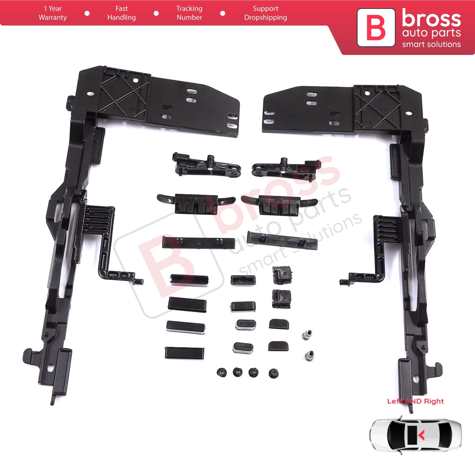 

Ремкомплект направляющих люка BSR23 (левый/правый) для Mercedes W124 S124 C124 190 W201 1247800512 1247800612