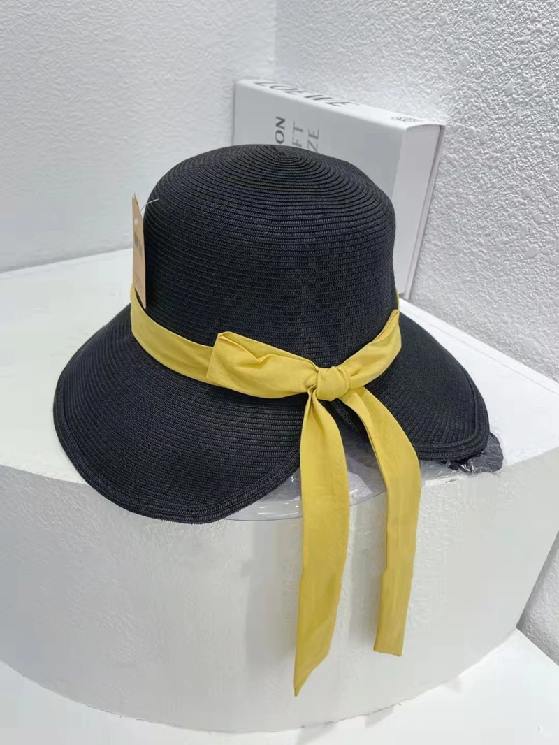 

Summer Women Straw Hat Bowknot Wide Brim Floppy Panama Hats Female Lady Outdoor Foldable Beach Sun Cap