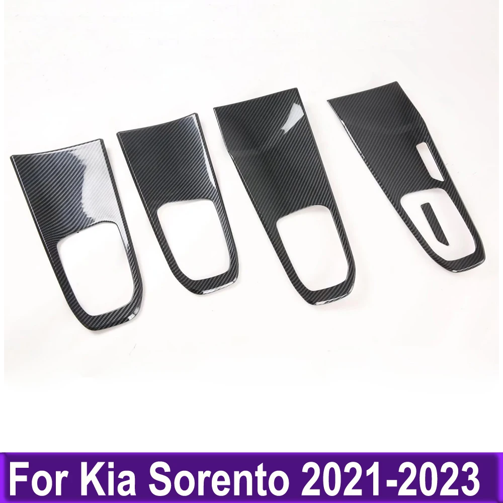 

Side Door Handle Cover Trim Sticker For Kia Sorento 2021 2022 2023 Car Interior Accessories ABS Carbon Fiber