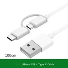 2 в 1 кабель для Xiaomi Тип C Micro usb кабель Быстрая Зарядка Синхронизация данных 100 см для Mi 9 6x8 lite A3 CC9 Redmi note 8