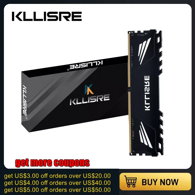 

Оперативная память Kllisre DDR3 DDR4, 4 ГБ, 8 ГБ, 16 ГБ, Память ram 1333, 1600, 1866, 2400, 2666, 3200, память для настольного компьютера, Dimm с радиатором