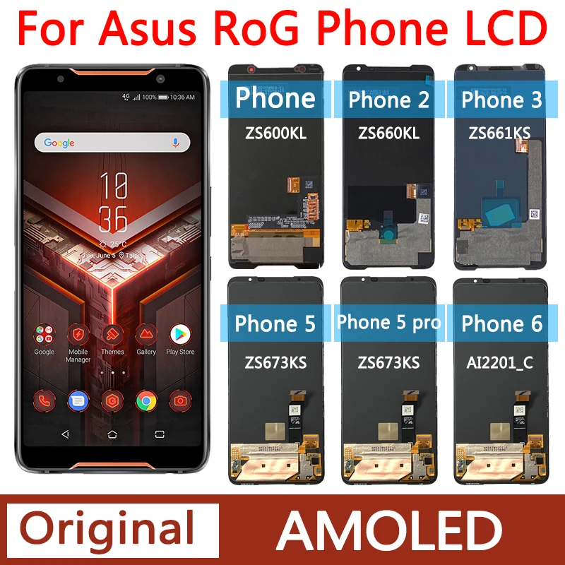 Оригинальный ЖК-дисплей для ASUS ROG Phone 2 3 5 6, дисплей для ASUS ZS600KL ZS660KL ZS661KS ZS673KS ZS676KS