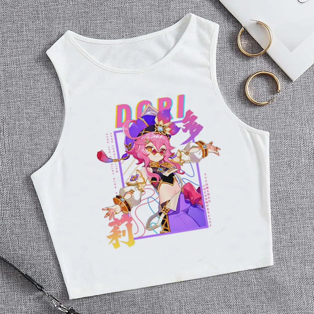 

Ударный Топ Genshin, модный винтажный укороченный топ cyber y2k для девушек, одежда для гранжа в стиле интернет-манги y2k