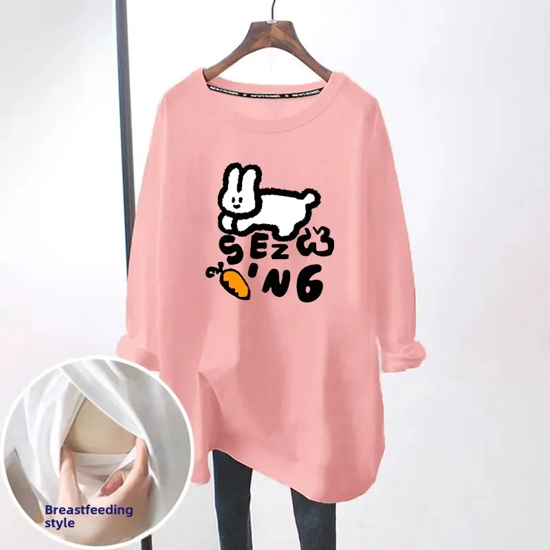 Новинка 2023 осенне-зимняя одежда для беременных свободная женская футболка с