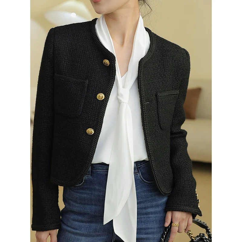 

Женский винтажный пиджак, новый корейский модный черный шикарный офисный повседневный элегантный однобортный пиджак с длинным рукавом, Же...