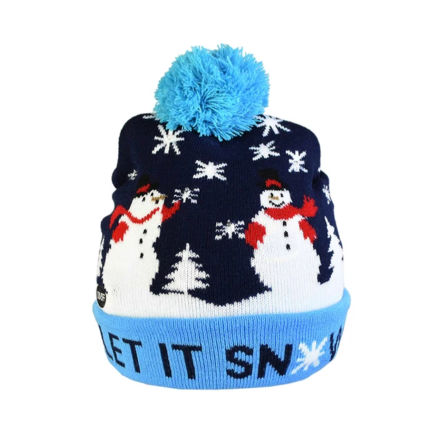 1Pc LED Christmas Hats Sweater Knitted 