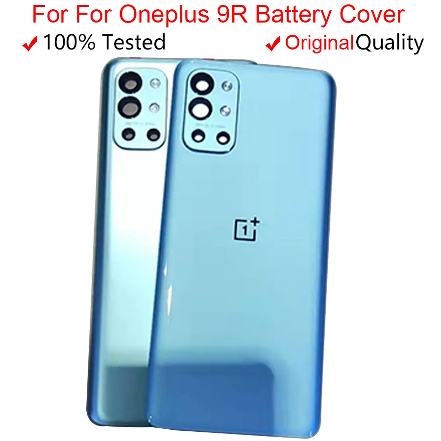 

Новая Задняя стеклянная крышка для Oneplus 9R, Крышка батарейного отсека, задняя панель, чехол для OnePlus 1 + 9R, Крышка батарейного отсека + объектив камеры