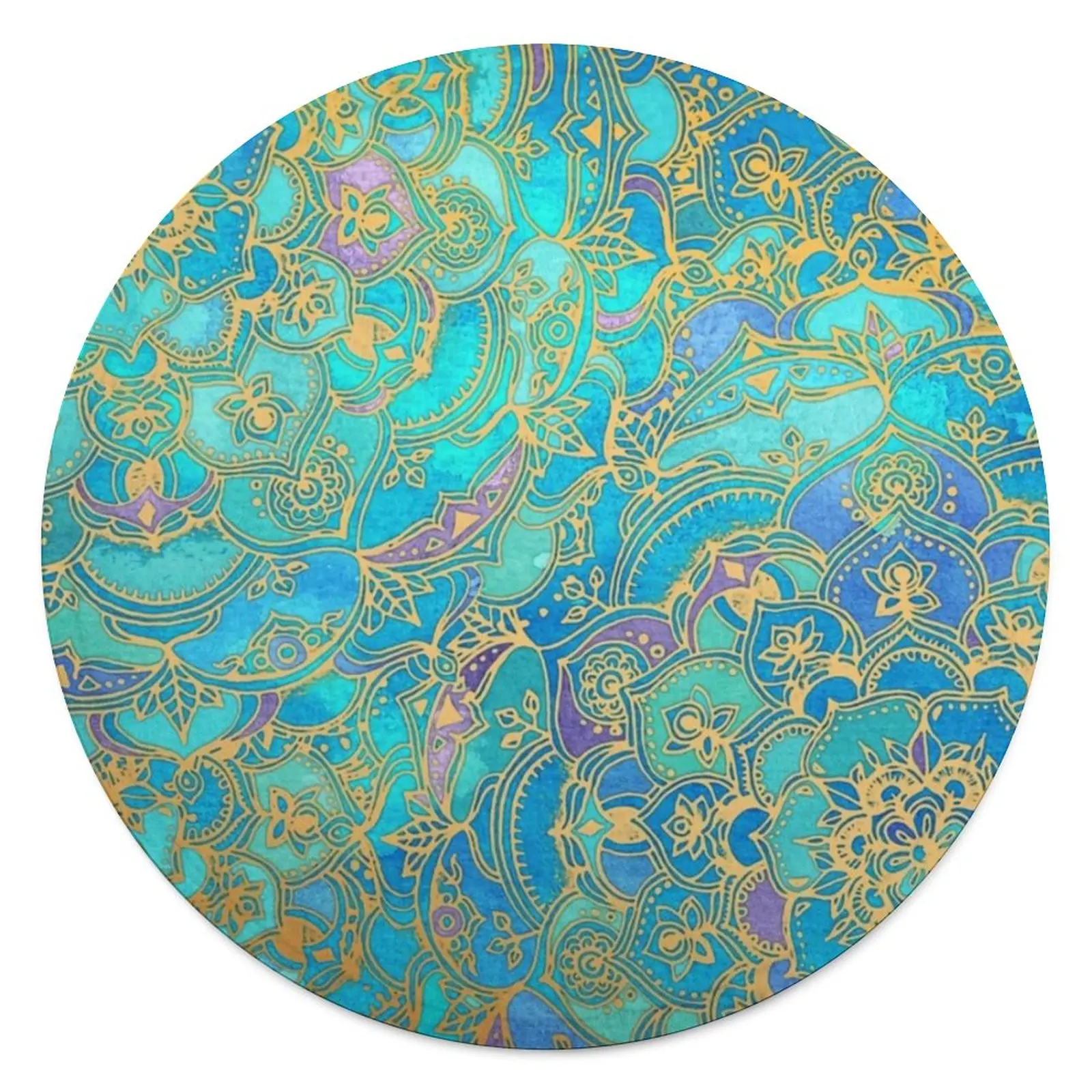 

Металлическое Золотое Ретро одеяло, недорогое Мягкое Круглое покрывало в стиле бохо с мандалами, Крутое Флисовое одеяло для пикника