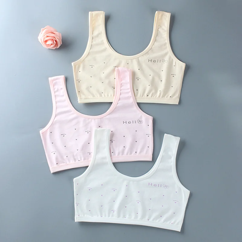 

Girls Brassiere Underwear Cotton Kids Bra Adolescente Girls Training Bras Padless Thin Comfort Teenage Girl Tops 8-16 Years Old