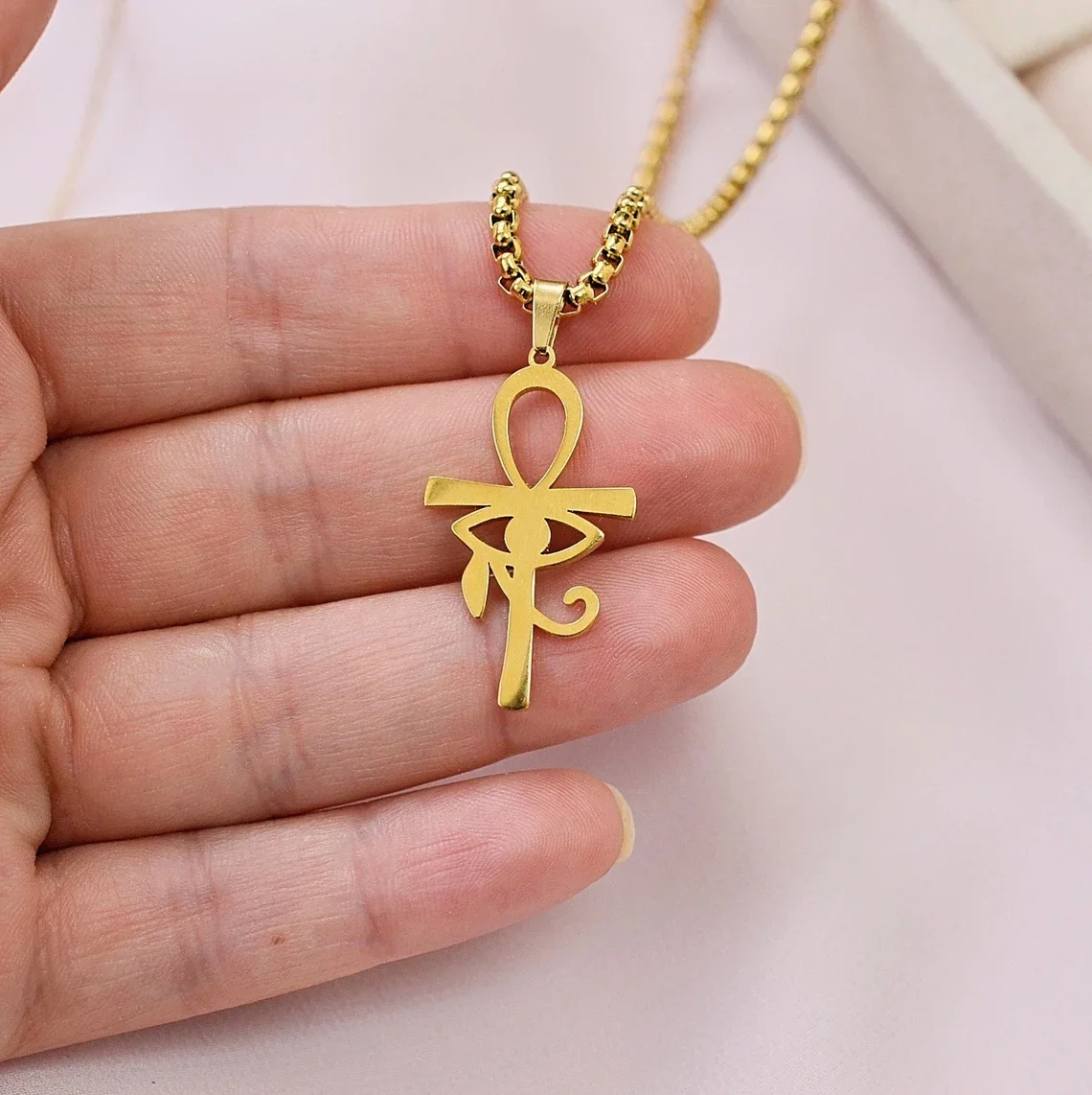 Модное ожерелье из египетского орнамента неувядающее египетское нержавеющей