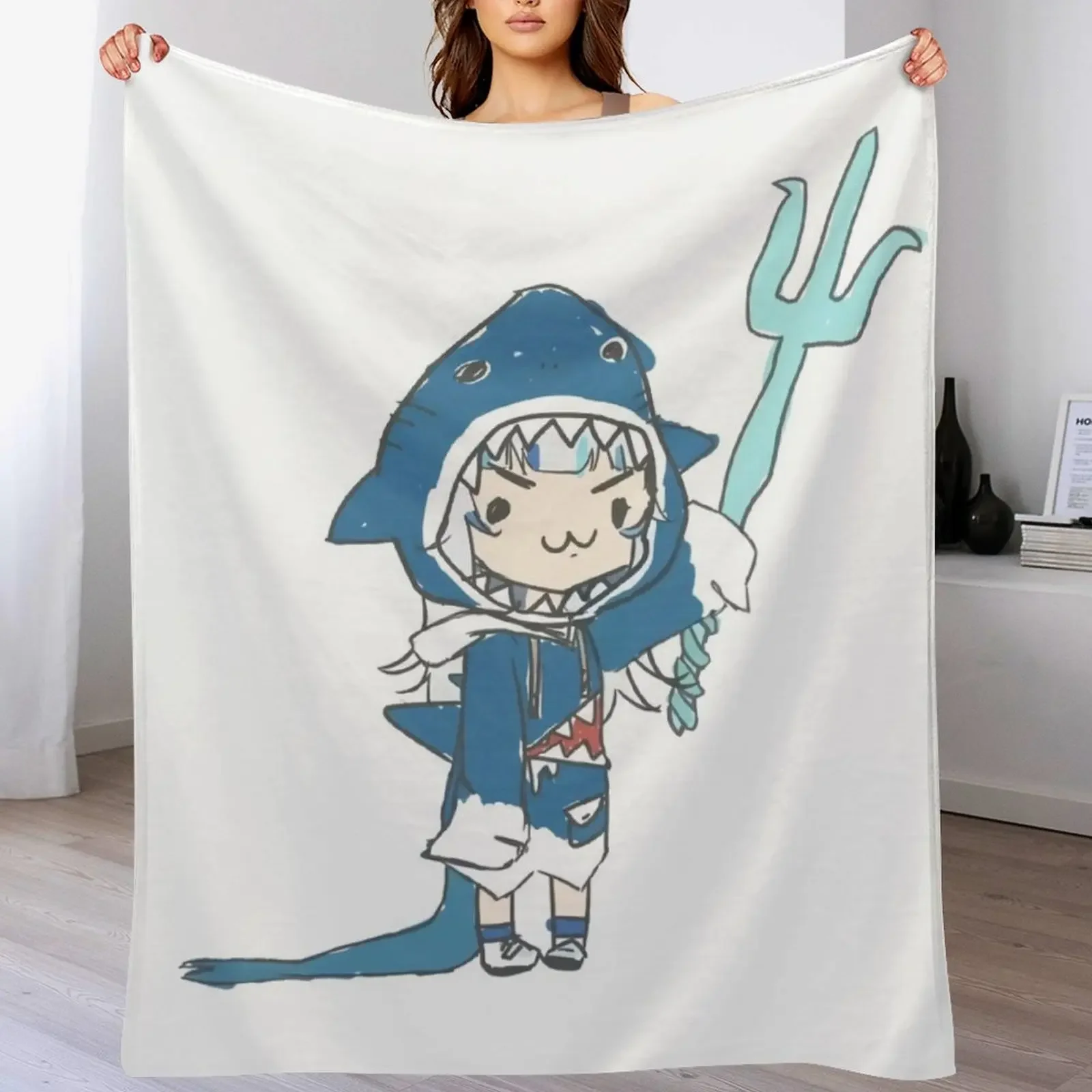 Экран Gawr Gura LOADING - Hololive # hololiveАнгл Одеяло holoMyth рождественское украшение клетчатые