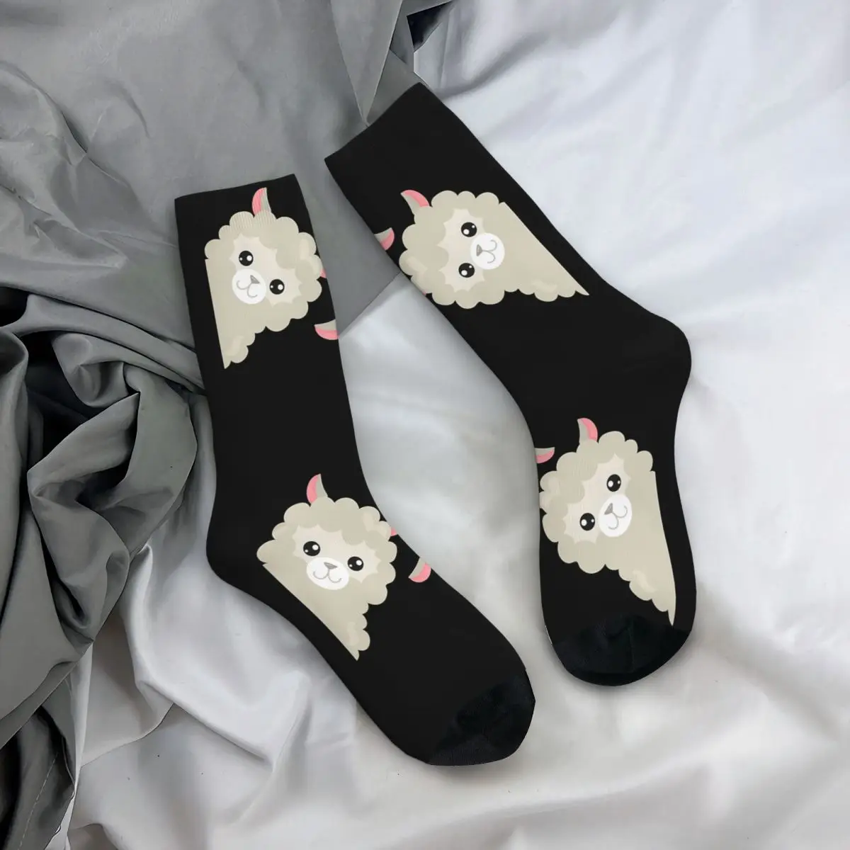 Носки мужские с принтом альпака милые сумасшедшие носки в стиле хип-хоп уличный